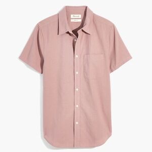 Madewell Perfect Fit Top in Soft Brown XS cotton button down shirt unisex